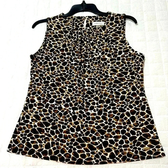 Calvin Klein Animal Print Stretch Sleeveless top - MP - Picture 1 of 6